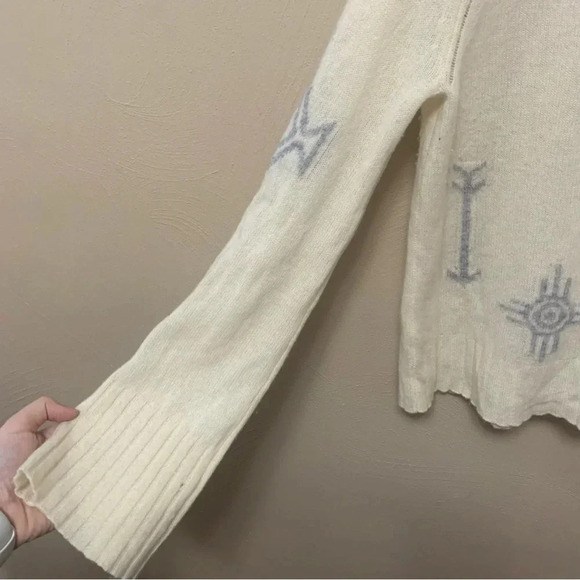 Skull Cashmere Lincoln Sweater Chalk & Heather Grey Size XS - Picture 5 of 15